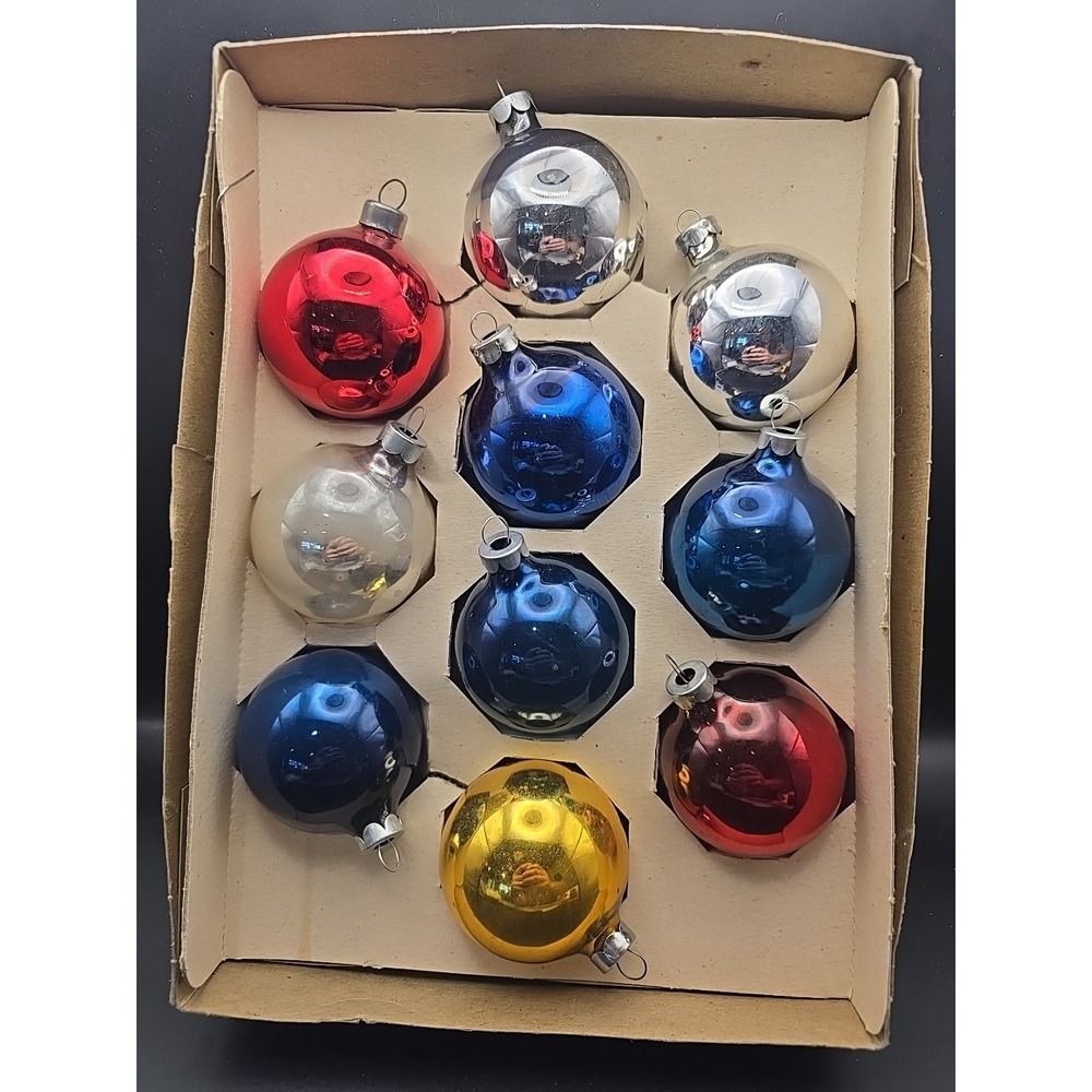 Lot Of‎ 10 Vintage Mercury Glass Ornaments